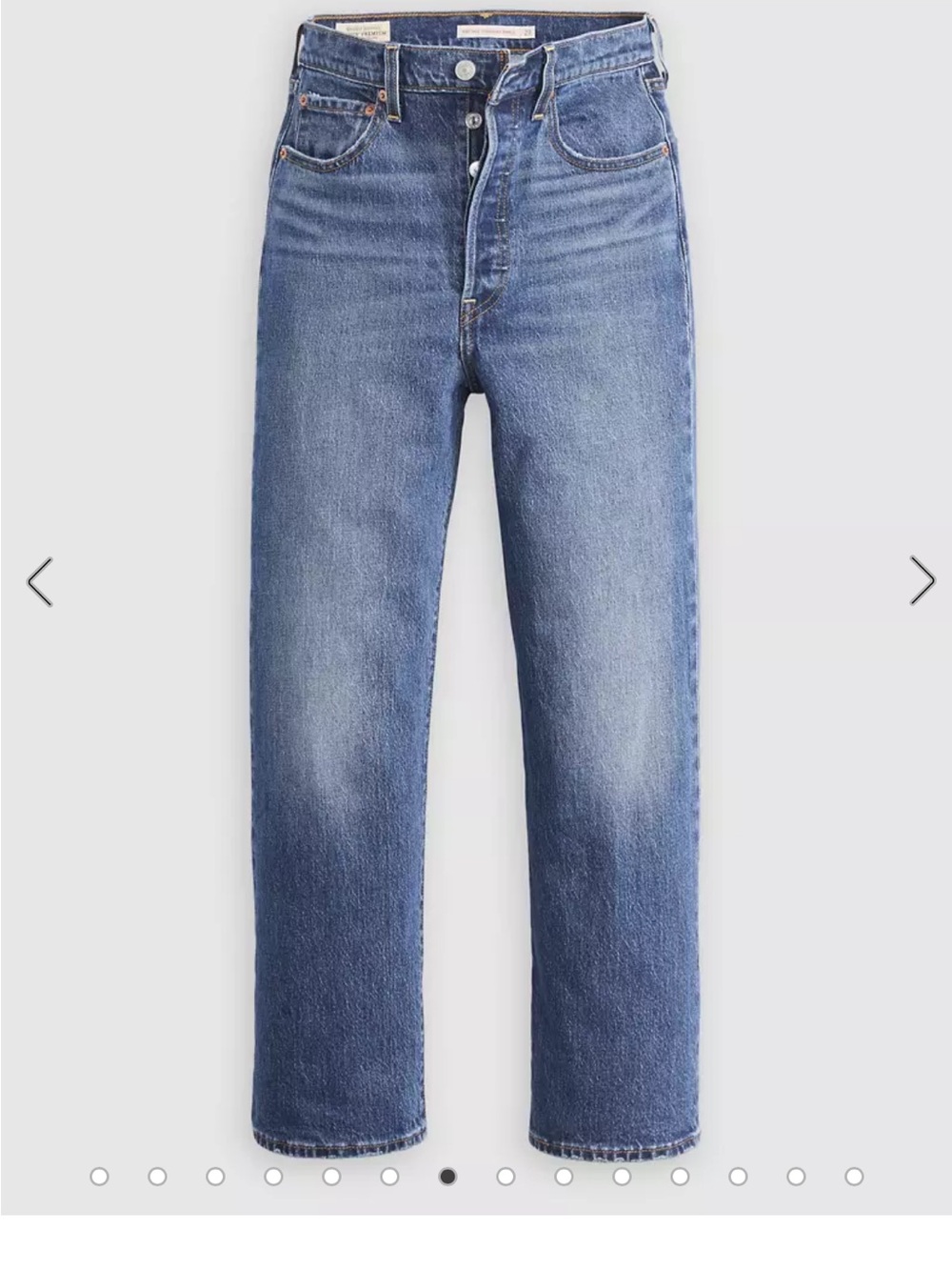 Levi's Straight-Leg ribcage high Jeans in Mid Blue